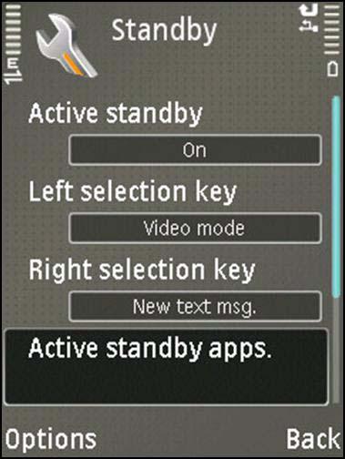 Using Mobile Extension Client 5. Select Active standby apps.