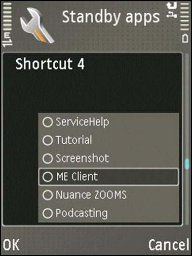 application. It is recommended that you set up ME Client by selecting Active Standby apps. 6.