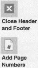 10. In the Design tab, which is an on-demand tab for the header and footer, locate a command in the Options group that will allow the header to be different on the first page of the document.