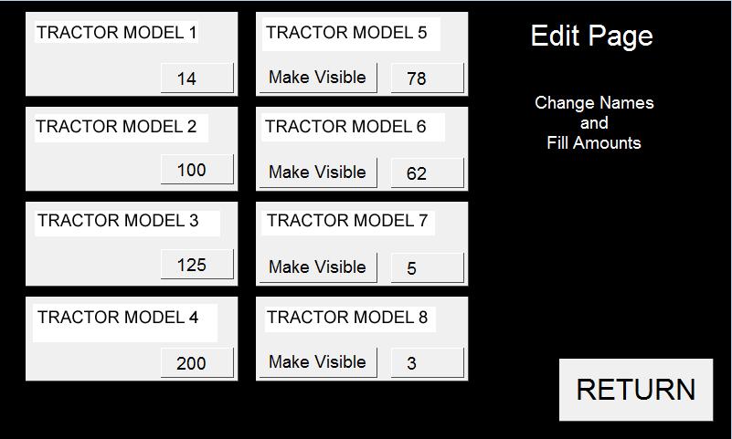 Each tractor is assigned a model number and the customer wants to assign a batch quantity amount to each tractor based on it s related fuel tank size.
