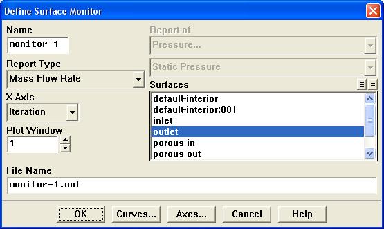 (b) Enable the Plot and Write options for monitor-1, and click the Define... button to open the Define Surface Monitor panel. i.