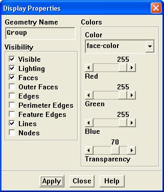 (b) Click the Display... Properties panel. button under Geometry Attributes to open the Display i. Set the Transparency slider to 70. ii.