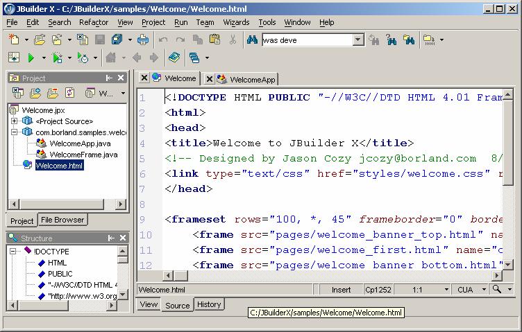 6 The Structure Pane The structure pane displays the structural information about the files you selected