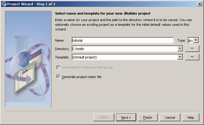 settings and properties. JBuilder uses this information to load and save all the files in the project and compile and run the programs. To create and run a program, you have to first create a project.