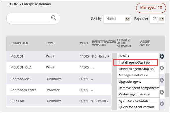 (OR) Select the respective check box against the systems where you wish to deploy the EventTracker/Change Audit agent.