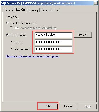 Step 4: Enter the user credentials and click OK. Figure 56 Refer the above steps and then start the SQL Server.
