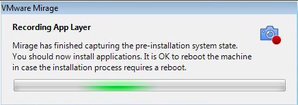 How to Install Applications for Layer Capture 15.4.2 Part 2 Application Installation The Mirage client notifies that the system is ready for application installation.