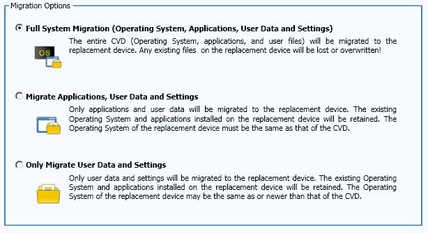 VMware Horizon Mirage Administrator's Guide v4.2 4. On the next menu, select one of the following restore options for the selected CVD and Device and click Next.