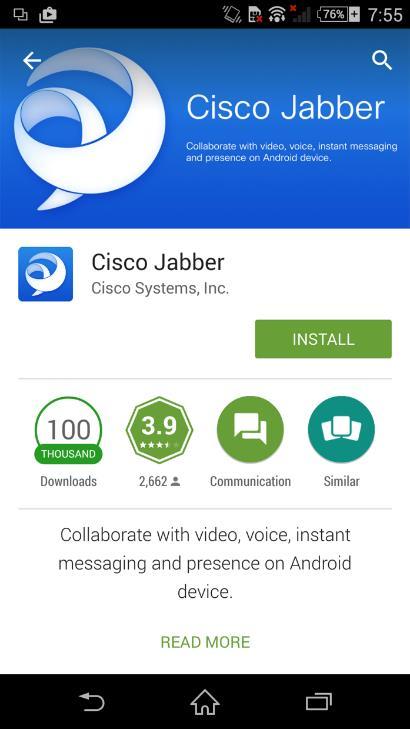 Play Store 3 rd party MDM/MAM* solution may be used to wrap/distribute Jabber