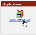 Under Applications click CBMS Cognos UAT. 4.