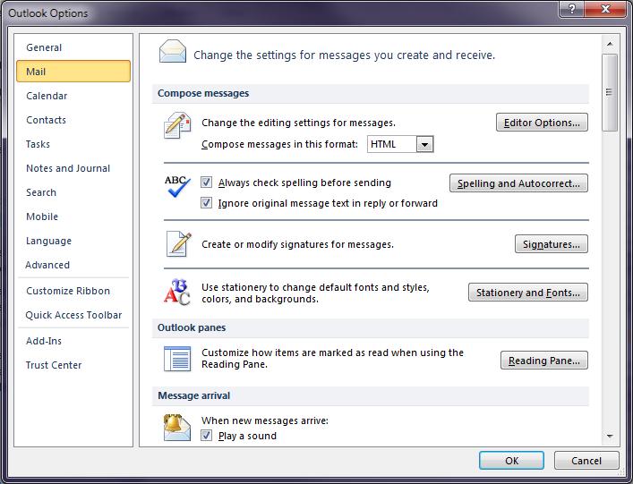 Setting E-mail Options Creating an e-mail message is the most frequent task performed in Outlook. This task also offers the most options and configurations of any Outlook feature.