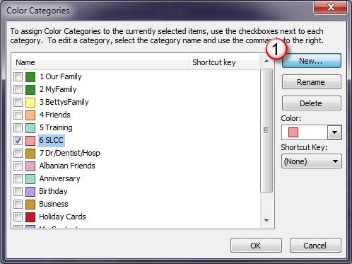 The Color Categories dialog box allows you to