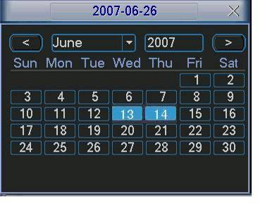 In tx30h30h30the following interface you can see X there are video files in June 13 th and 14 th. Double click the date to view file list. Figure 2-12 2.6.1.8 Slow playback and fast playback Please refer to the following sheet for slow play and fast playback function.