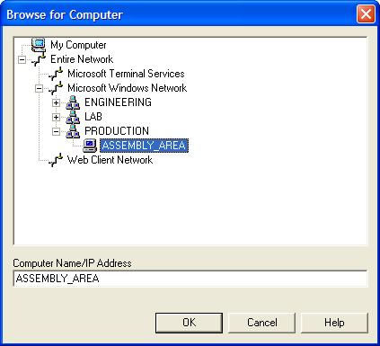 You can enter the name or IP address of the computer,
