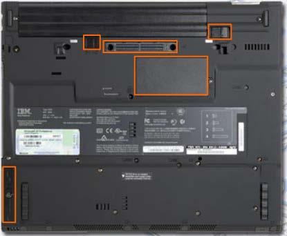 Components on the outside of a laptop (Continued) Underside view of virtual