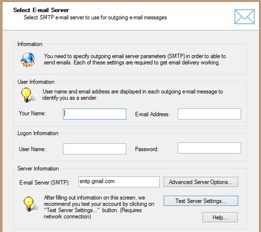 If you have selected a default emailing method, then no setup is necessary. However, this emailing method comes with certain restrictions.