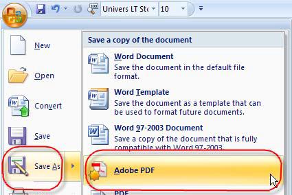 Save as Accessible PDF in Word 2007 Enter a filename and location for the PDF, and click Save.