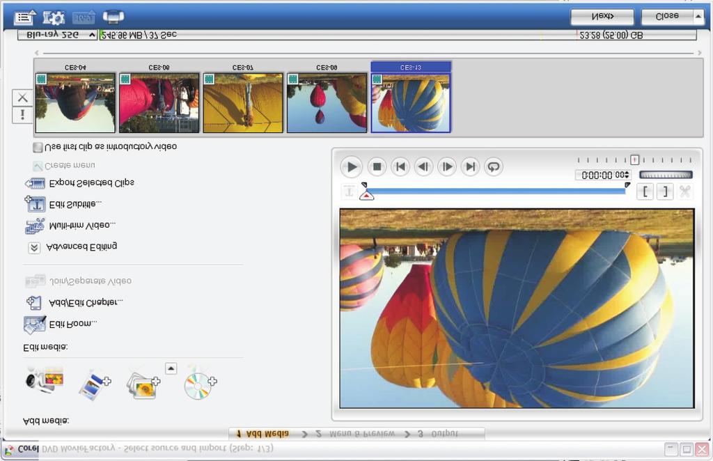 the clips they want to use. Thumbnails make it easy to identify which video clips to import. New!