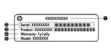 3 Illustrated parts catalog Serial number location When ordering parts or requesting information, provide the computer serial number and model number located in the battery bay of the computer.