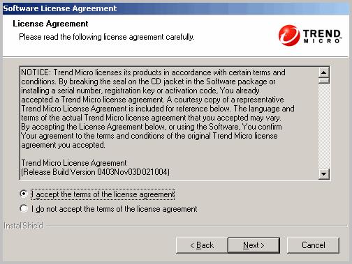 Trend Micro OfficeScan 10 Service Pack 1 Installation and Upgrade Guide License Agreement FIGURE 2-1.