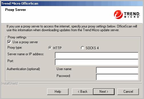 Installing and Upgrading OfficeScan Proxy Settings FIGURE 2-5.