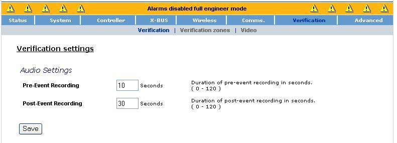 Audio/Video Verification Configuring Verification Settings 19 2. Click on the Add button. 1. Enter a Description for the zone. 2. Select an Audio expander from the drop down list. 3.