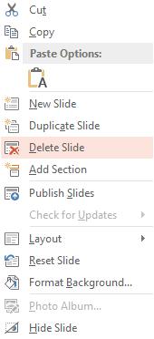 Delete slide. Select Slide 4 under the Slides tab at the preview bar on the left side of the page (if not open).