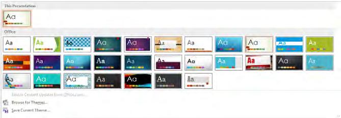 Design titles will be in alphabetical order. Hold your cursor over each slide design to view title of design.