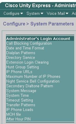 Configure System Parameters To access System Parameters, Go to Configure > System Parameters. Only the most common configuration options are mentioned below.