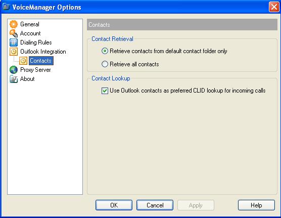 Setting Up Toolbar Options Table 4. How to Integrate Outlook with Toolbar 1. Click the Outlook Integration link on the left panel. 2.