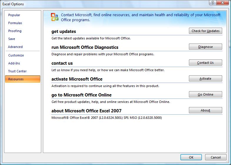 The Resources Category The Resources category provides you with easy access to Microsoft s online resources.