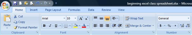 Basic Formatting After selecting cells, you can format them using the icons available on the Home tab.