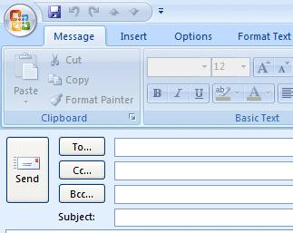 NCMail: Outlook 2007 Email User s Guide 17 Address Books When you have clicked-on Reply, Reply to All, or Forward as indicated on Pages 11 and 12 or created a new e-mail message, Page 14, you will