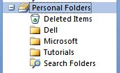 Creating Personal Folders To create a Personal Folder, do the following: Click-on File in the Menu Bar, then click-on New in the drop down menu, and then click-on Folder The