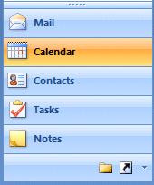 NCMail: Outlook 2007 Email User s Guide 4 If you click the left mouse button on Calendar, the Calendar will appear on the right side of the screen and the Calendar button will turn orange.