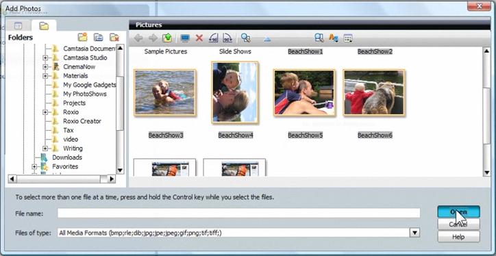 3. Arrange your photos. Your photos should now be shown in the project window.