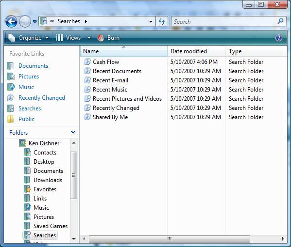 Search Folders Search folders are virtual folders that automatically update their contents based on saved search parameters.