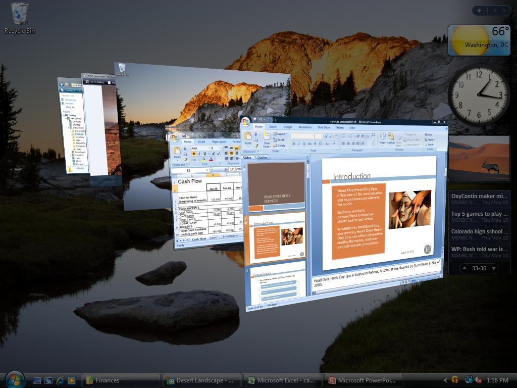 To flip through the open windows: a. With a scroll mouse, use the scroll wheel to flip backwards or forwards through the stack.