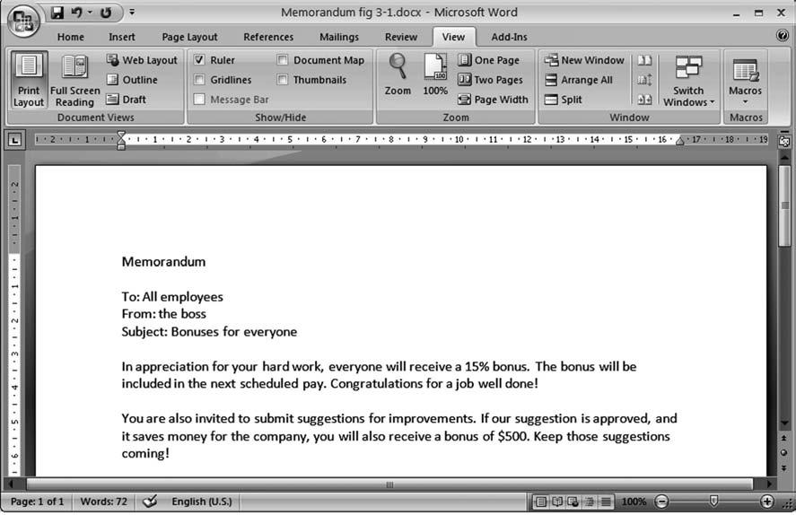 Lab 3: Word Processing Basics Using Microsoft Word 59 Type the following paragraph: You are also invited to submit suggestions for improvements.