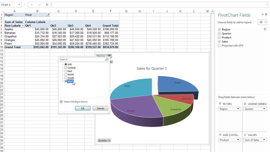 In the Insert Chart dialog box, select a desired chart type (column, line, pie). Click ok to insert the selected chart.