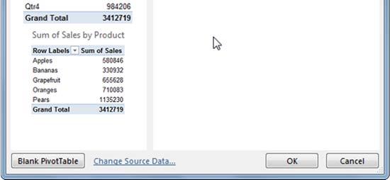 In Excel 2013, there is now a Recommended Pivot Tables button located next to the standard