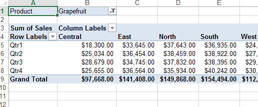 Designing PivotTables Changing a PivotTable s visual elements can highlight areas of particular interest or make the