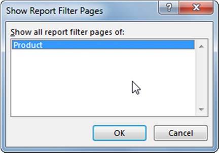 into months and years. In Options you can create filtered report pages based on fields in the report filter zone.