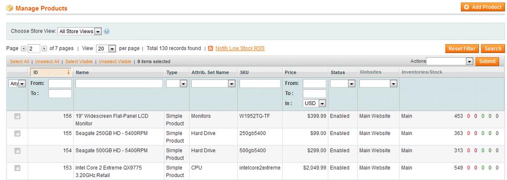 Figure 20 - Inventory Information added to the Magento Catalog Catalog > Manage Products > Product Information > General Under this screen, the user may see all the
