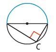 An angle inscribed in a semicircle is a right angle.