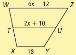 A trapezoid is isosceles if there is only: One set of parallel sides Base angles are congruent Legs are congruent Diagonals are congruent Opposite angles are supplementary Trapezoid