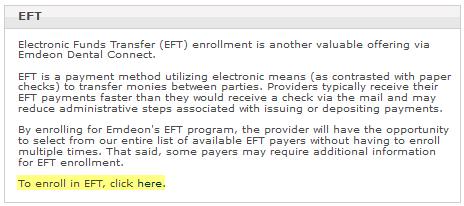 EFT Electrnic funds transfer enrllment is anther free and valuable ffering via EDC-Prviders.