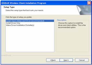 Installation 6. Check to install Client utility and driver or install driver only.