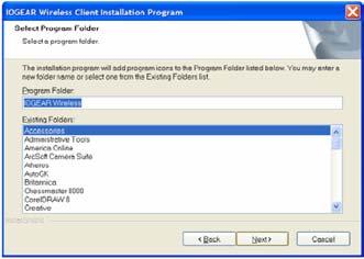 Installation 8. In the destination Folder screen you are asked to confirm the Destination Folder for the application software.