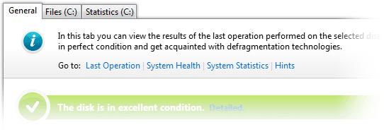 Operation Results Summary Section In the bottom part of the window there is the Operation Results Summary section - a dynamic pane where you can view detailed information about the disk condition,